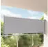 furnicato Ausziehbare Seitenmarkise 120x300 Cm Grau Mit Uv-beständigem Polyester Sichtschutz