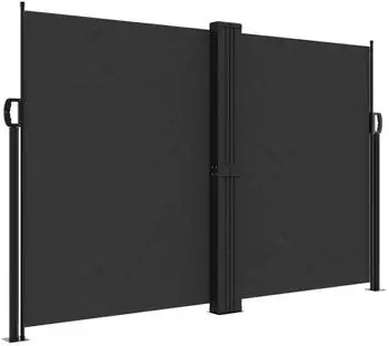 furnicato Ausziehbare Seitenmarkise Schwarz 160 X 600 Cm