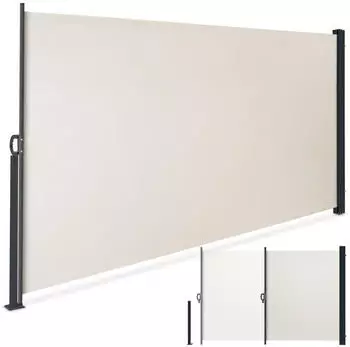 TecTake Seitenmarkise 160 x 300 cm Wetterfest Blickdicht 300 x 160 cm 300 x 9 x 160 cm Beige