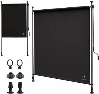 Vounot Extendable outdoor vertical blind no drilling 120 x 310 cm polyester anthracite