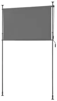 pro.tec Senkrechtmarkise Cimarra 200 x 270 cm mit Handkurbel Stahlgestell dunkelgrau
