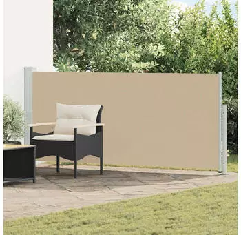 vidaXL Ausziehbares Seitenmarkise Beige 300 x 120 cm Polyester