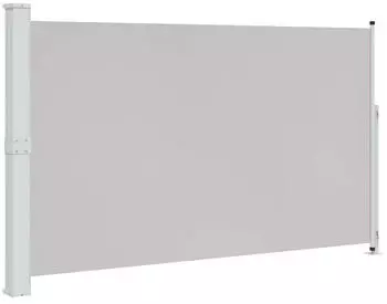 furnicato Seitenmarkise Ausziehbar 180x300 Cm Grau Uv- Und Wasserbeständig Mit Automatischer Aufroll-funktion