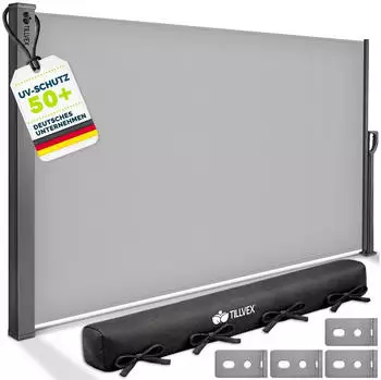 tillvex Seitenmarkise 160x400cm grau (TVSTMKS-015)