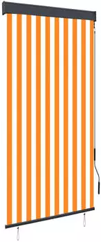 vidaXL Au&szlig;enrollo 100&times;250 cm Wei&szlig; und Orange
