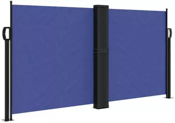 furnicato Seitenmarkise Ausziehbar Blau 120 X 600 Cm