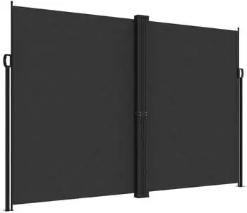 furnicato Seitenmarkise Ausziehbar Schwarz 220x600 cm