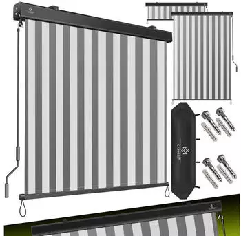 Kesser Senkrechtmarkise 160x250cm grau/wei&szlig; (33730)