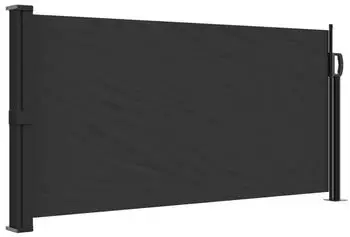 furnicato Seitenmarkise Ausziehbar Schwarz 100x500 cm