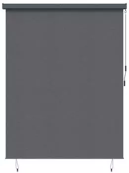 vidaXL Rollo mit Vorh&auml;ngen Anthrazit 200 x 250 cm Stoff und Aluminium