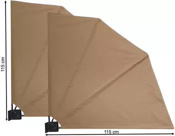 QUICK STAR Balkonf&auml;cher Easy Mount 115 x 115 cm beige 2 Stk.