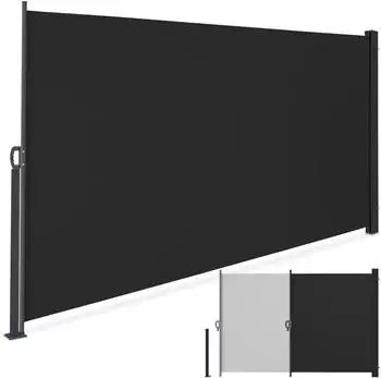 TecTake Seitenmarkise 160 x 300 cm Wetterfest Blickdicht 300 x 160 cm 300 x 9 x 160 cm Schwarz