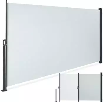 TecTake Seitenmarkise 160 x 300 cm Wetterfest Blickdicht 300 x 160 cm 300 x 9 x 160 cm Grau