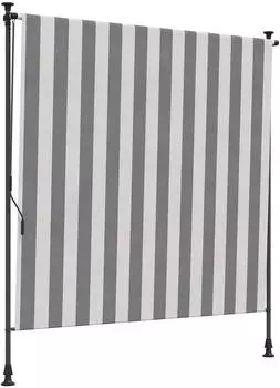 vidaXL Outdoor Rollo Anthrazit und Wei&szlig; 200 x 270 cm