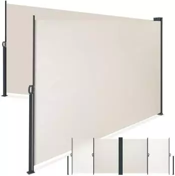 TecTake Doppel-Seitenmarkise 160 x 600 cm beige
