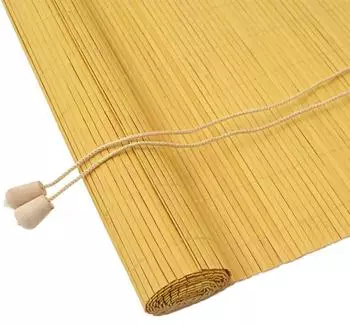 vidaXL Rollo mit Vorh&auml;ngen 120 x 220 cm Bambus Gelb