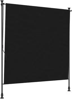 vidaXL Outdoor Rollo Schwarz 200 x 270 cm