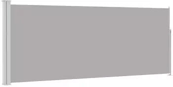 furnicato Ausziehbare Seitenmarkise 120x300 Cm Grau Mit Uv-best&auml;ndigem Polyester Und Stahlrahmen