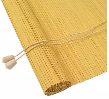 vidaXL Rollo mit Vorh&auml;ngen 90 x 160 cm Bambus Gelb