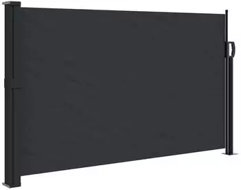 furnicato Seitenmarkise Ausziehbar 120x600 cm Schwarz
