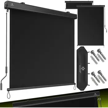 Kesser Senkrechtmarkise Außenrollo mit Handkurbel, anthrazit, 140x250cm