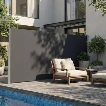Outsunny Seitenmarkise ausziehbar 420x185cm dunkelgrau UV 50+ (840-286V00CG)