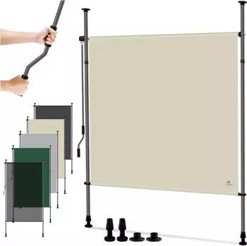 Kesser Senkrechtmarkise mit Handkurbel ohne Bohren wasserfest 120 x 310 cm