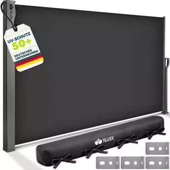 tillvex Seitenmarkise 200x300cm, ausziehbar, anthrazit (TVSTMKS-007)