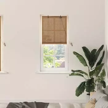 vidaXL Rollo mit Vorhängen Braun 60 x 160 cm Bambus 42006846