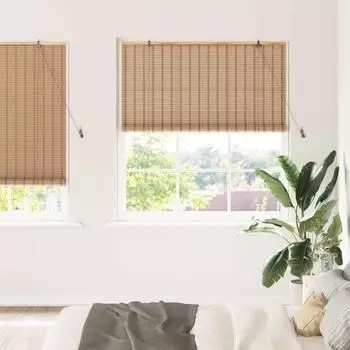 vidaXL Rollo mit Vorhängen Natur 140 x 220 cm Bambus 42006907
