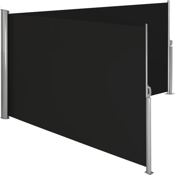 TecTake Alu Doppel Seitenmarkise 160x600cm schwarz (402332)