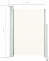 vidaXL Ausziehbare Seitenmarkise 120x300 cm Creme