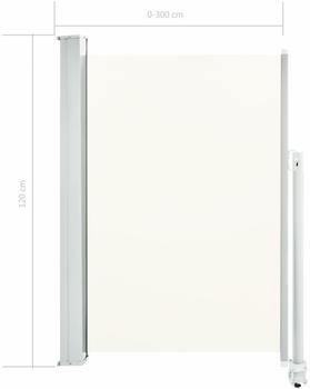 vidaXL Seitenmarkise 120x300cm creme