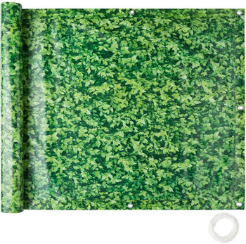 TecTake Balkon Sichtschutz Variante 1 grünes Laub 90cm (402711)