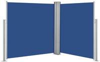 vidaXL Ausziehbare Seitenmarkise Blau 140 x 600 cm
