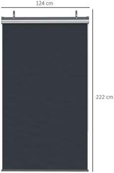 Outsunny Side Awning 124 x 222 cm (840-240V00CG) grey