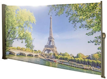 Garden Pleasure Seitenmarkise Motiv Paris 160x300cm Silbergrau