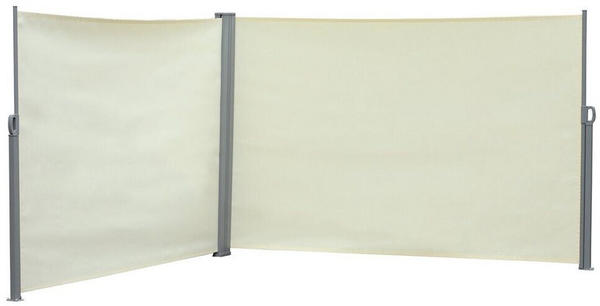 Outsunny Seitenmarkise 600x160cm Polyester/Metall beige