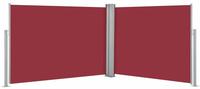 vidaXL Ausziehbare Seitenmarkise Rot 100 x 1000 cm