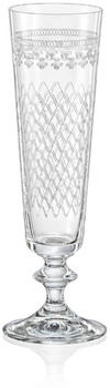 Crystalex Sektgläser Sektglas Bella MADAME KAROLINKA mit wunderschönem eingravierten Guilloche-Dekor Kristallglas 205 ml 6er Set