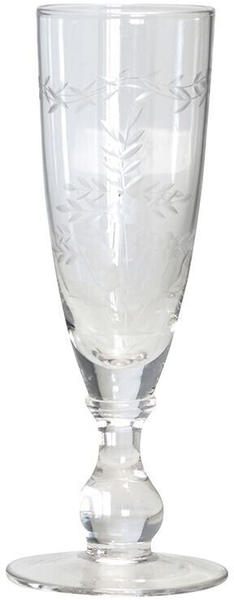 Greengate Sektglas mit Muster geschliffen Champagner Glas Trinkglas