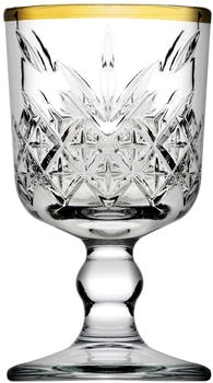 Pasabahce Kelchen Timeless mit Goldrand Glas, Transparent, Cl 06 - transparent Glas 5557706