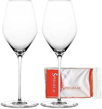 Spiegelau Champagnerglas Hi-Lite Champagnergläser + Poliertuch 347 ml, Glas