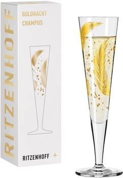 Ritzenhoff 1071042 Champagnerglas 200 ml - Serie Goldnacht Nr. 42 - Designerstück mit Echt-Gold