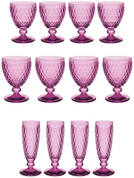 Villeroy & Boch Glas Boston Coloured Wasser-, Wein- und Sektgläser, Glas, Berry