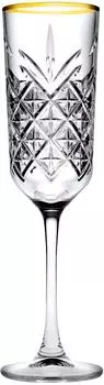 Pasabahce Timeless Sektgläser mit goldenem Rand 17,5 cl 4 Stück - transparent Glas