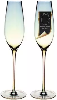 Intirilife Champagnergl&auml;ser 2er-Set Regenbogen-Schimmer Wellenform 200ml (IL-101026-2)