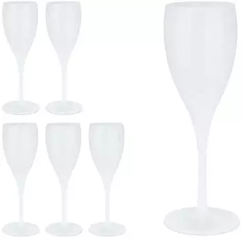 Relaxdays Sektgl&auml;ser Set, Kunststoff, 6 St&uuml;ck