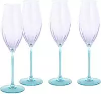 CreaTable Sektglas "Swirly Spring, Sektgl&auml;ser-Set, 4-tlg." Rillen Relief, Modern,