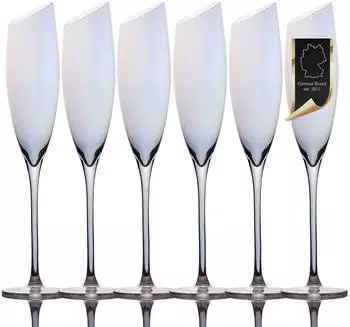 Intirilife Champagnerglas moderner Rand, Regenbogenschimmer, 150ml (IL-101009-6)